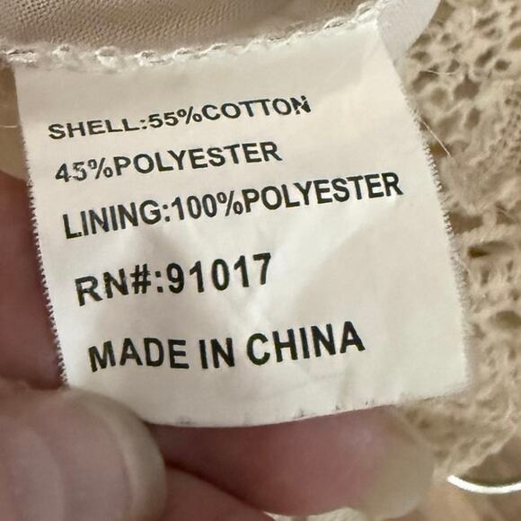 Solitaire by Ravi Khosla crochet lace skirt handkerchief hem elastic waist 30” - Picture 6 of 7